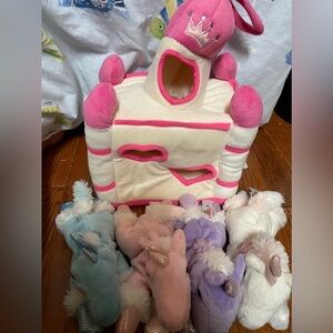 Unipak 2008 Plush Unicorn Castle Complete Set, Includes 4 Beanbag Unicorns